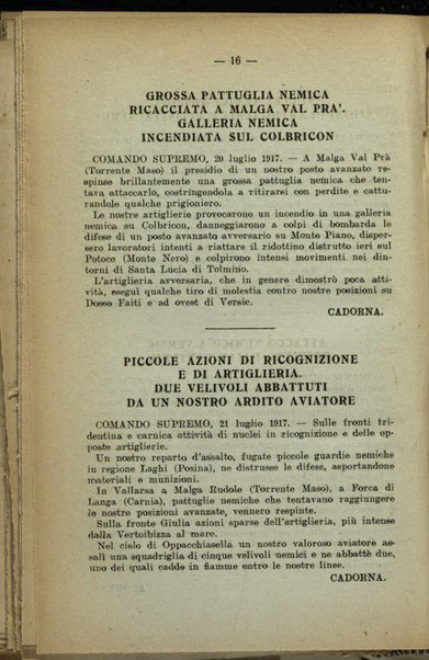 Il diario della nostra guerra : bollettini ufficiali dell'esercito e della marina